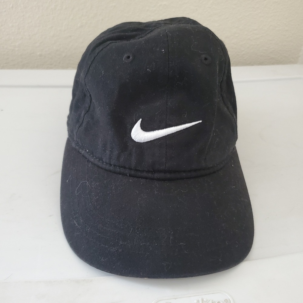 Nike Kids Heritage86 Adjustable Hat Black White Swoosh Logo Cap 2319-023